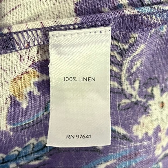 J. Jill Linen Sleeveless Floral Above Knee Dress‎ Pockets Purple Medium Petite - Picture 9 of 10